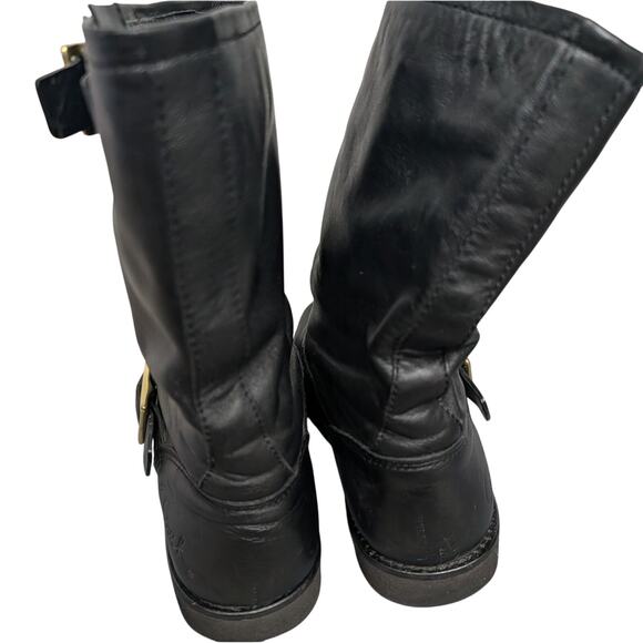 Coach Kenna Moto Boots Womens 7B Black Pull On Lightweight Grunge Y2K Leather - Picture 5 of 7